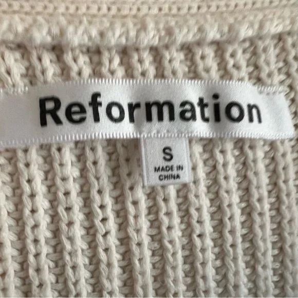 Reformation Cream Button-Up Cardigan Sweater Size Small - Picture 9 of 12